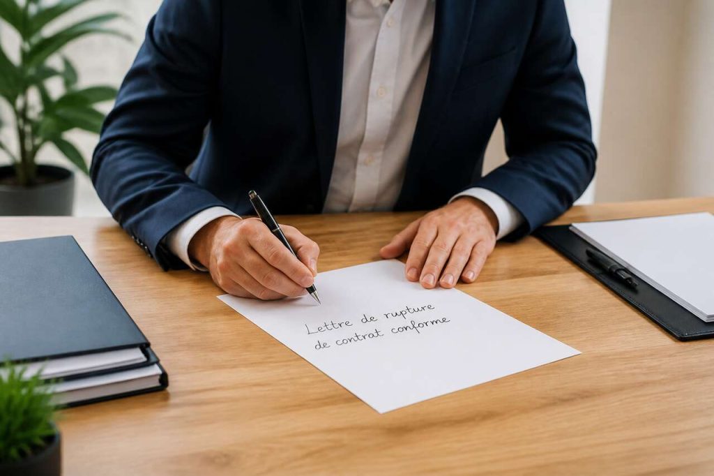 Que doit contenir une lettre de rupture de contrat conforme ?